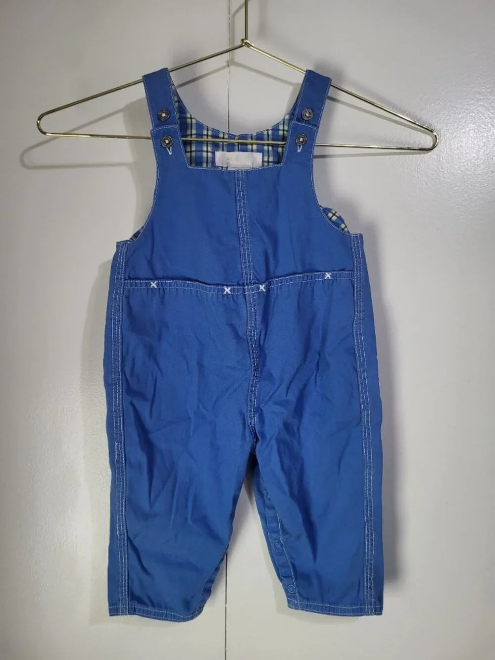 VTG 90’s GYMBOREE Overalls Romper Pastel Rainbow Tag Blue Dolphin 6-12MTH